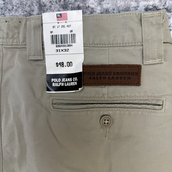 VTG Ralph Lauren Polo Jeans Co Pants Mens 31x32 Khaki Utility Pleated Y2K NOS - Picture 7 of 13